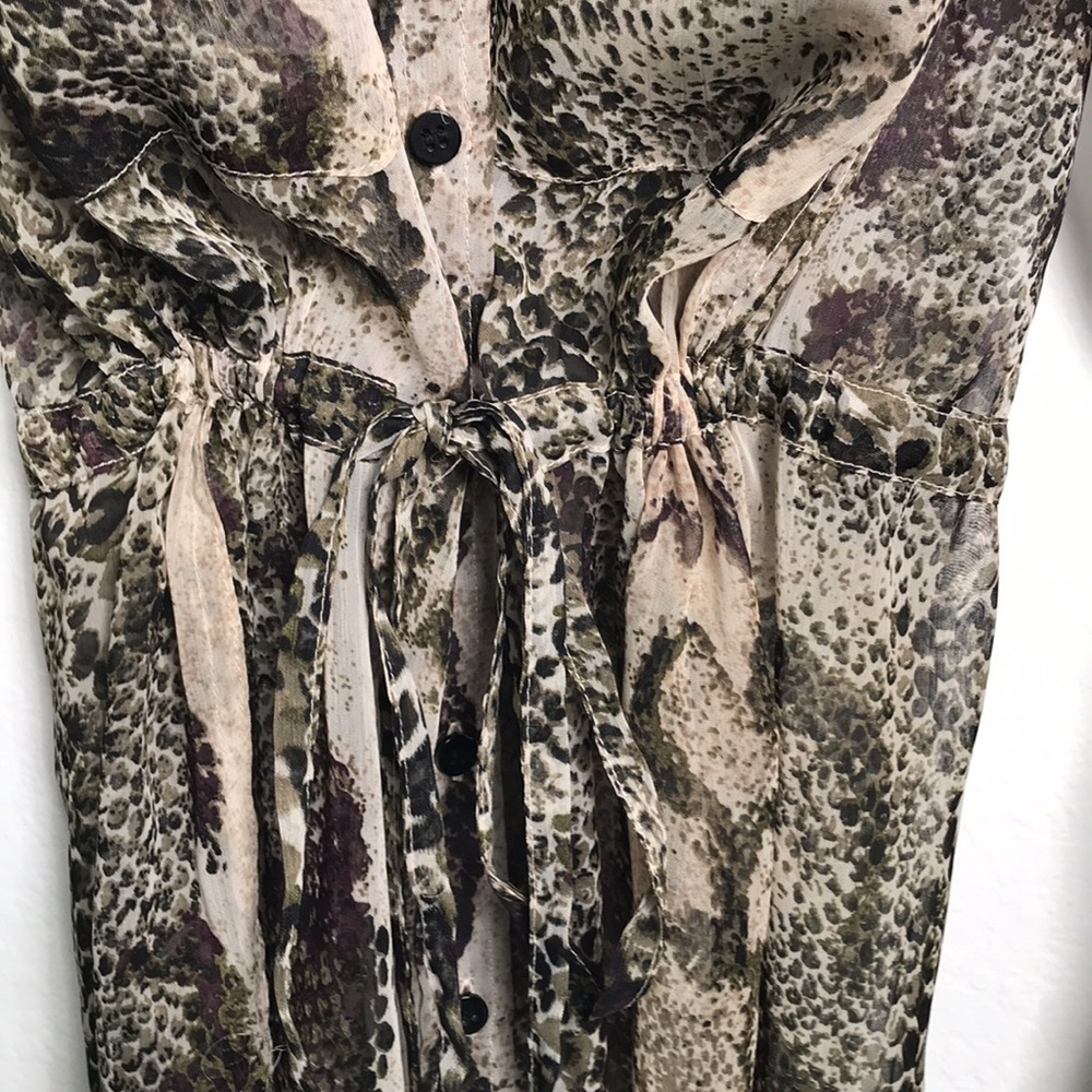 Lovers + Friends Sheer Button Up Dress Python - Picture 4 of 5